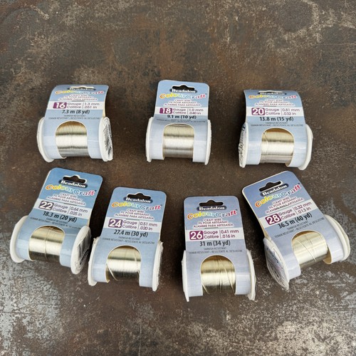 Lot 7x Spools BEADALON ColourCraft Wire - 16mm 18mm 20mm 22mm 24mm 26mm 28m NEW