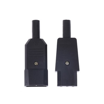 16A 250V Black IEC Straight Cable Plug Connector C13 C14 Female Male Plug