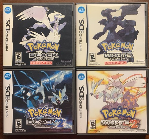Pokemon White + Black Nintendo DS Replacement *(4) Cases Only NO GAMES - Bundle