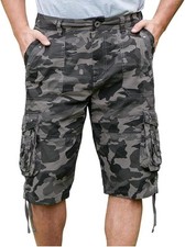 Men's Cargo Work Shorts Ripstop Cotton Twill Durable Outdoor Utility Pockets