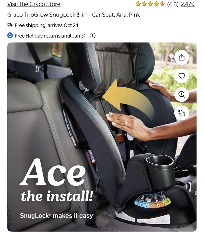 Asiento de coche convertible 3 en 1 Graco Triogrow Snuglock, Warren Foto 2 de 4