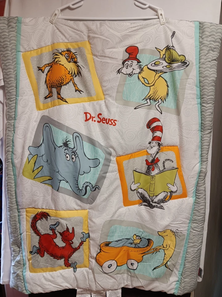 Juego de guardería Dr. Seuss 5 piezas soporte para pañales cuna edredón cuna sábana polvo... Foto 2 de 4