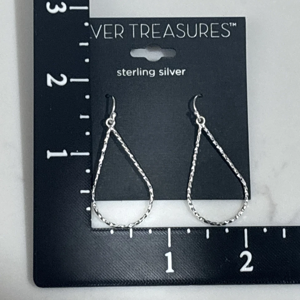 Sterling Silver Teardrop Earrings Dangle Drop Minimalist 925 NEW - Image 3 of 4
