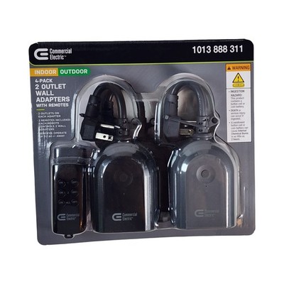 Commercial Electric Remote Outlet Switch 4 Pack Wireless Indoor Outdoor New