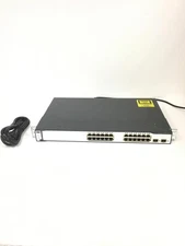 Cisco Catalyst WS-C3750-24TS-S 24-Port Gigabit Ethernet Switch TESTED w/Ears