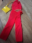 Vintage 1970’s Walk Lively Barbie Original Outfit #1182 Red Shirt Pants & Purse