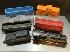 Vintage Marx 490 Locomotive With Train Cars Lionel Untested