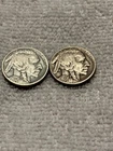 1937p&d buffalo nickels full date, free shipping, 2 coins