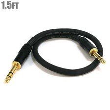 1.5FT Premium 6.35mm 1/4" TRS Male to Male Stereo Audio Cable Cord Gold 16AWG