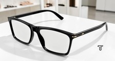 GUCCI GG1445O 005 Black Blk Demo Lens 59 mm Rectangular Squared Men's Eyeglasses