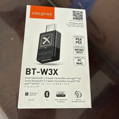 Creative BT-W3X Bluetooth 5.3 Audio Transmitter aptX HD USB-C PS5 Switch PC Mac