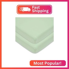 American Baby Company 2 Pack 100 Natural Cotton Fitted Mini Crib Sheets 38" x 2