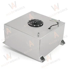 NEW 40L 10 Gal Aluminum Fuel Surge Cell Tank Fitting Sensor Foam Inside