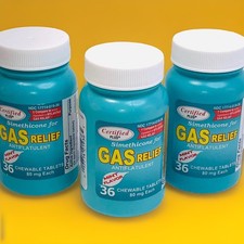 3 Assured Simethicone Gas Relief Chewable Tablets 80mg Anti-Gas Bloating