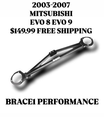 BRACE1  3-POINT TOWER STRUT BRACE BAR FOR MITSUBISHI EVO 8 9 VIII IX Black