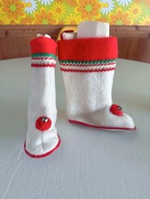 Vintage Mrs. Day's Ideal Christmas Baby Toddler Booties/Boot Felt Size Large 5-6