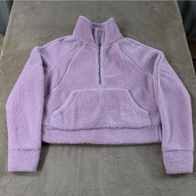 Lululemon Scuba Oversized Fleece Funnel Neck Womens XS/S Pink Peony Jacquard EUC