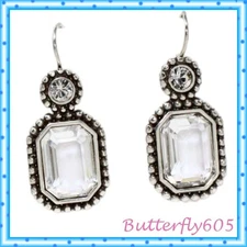 Brighton Le Ritz Faceted Silver Retired French Wire Earrings