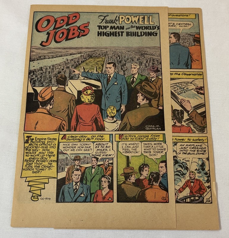 1948 three page cartoon story ~ FRANK POWELL Empire State Building