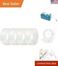 Durable Transparent Tape Rolls   4-Piece Set, 27.3 Yards Each, Ideal for Crafts
