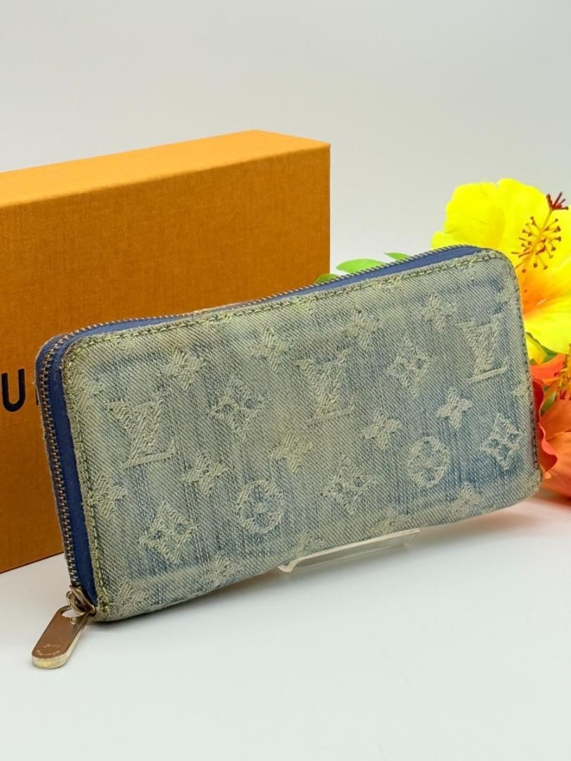 a-cya♡ Louis Vuitton Monogram Denim Zippy Wallet Zip-Around M95341