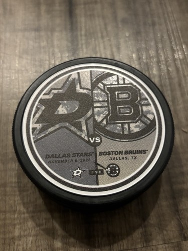 Dallas Stars Vs Boston Bruins NHL Military Appreciation Night Hockey Puck