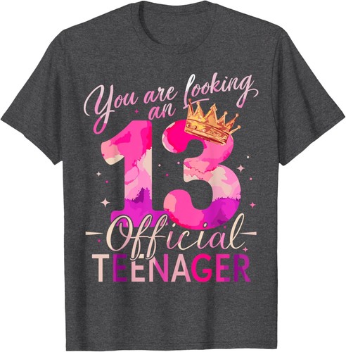 13th Birthday Girls 13 Years Official Teenager Birthday T-Shirt Hoodie - Picture 10 of 17