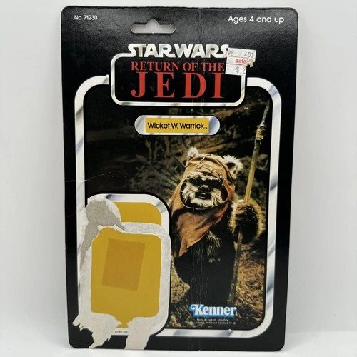 Vintage 1983 Star Wars ROTJ WICKET W. WARRICK Cardback 77 Back