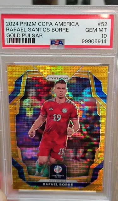 Rafael Santos Borre Gold Pulsar #/10 PSA 10 - 2024 Panini Prizm Copa America #52