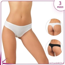 Jadea 510 Women's Thong In Stretch Cotton 3 Pcs