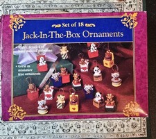Jack In The Box Mini Christmas Ornaments Set Of 18 Hand Painted