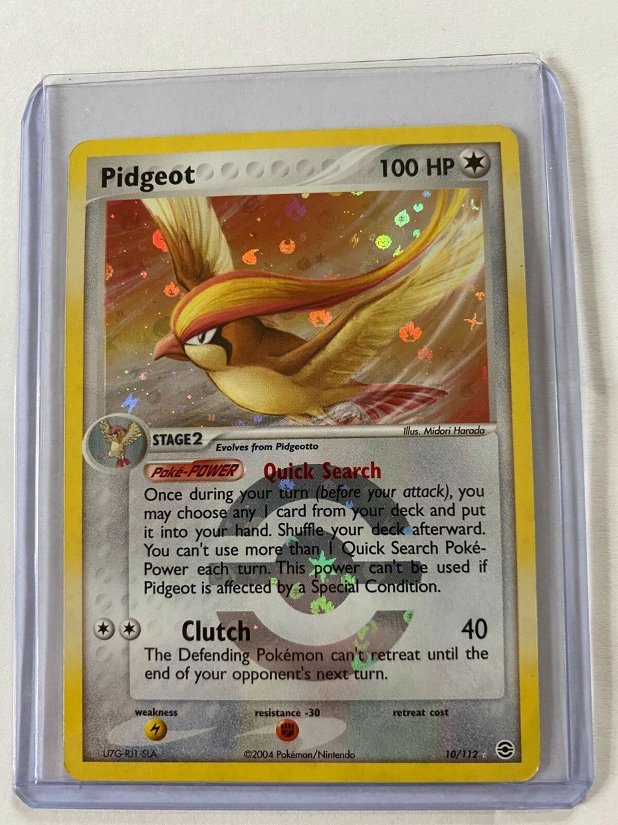 rare pidgeot pokemon card Pidgeot Rare HOLO 10/112 Pokemon Card 2004
