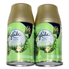 2 Pack Glade Automatic Spray Refill Bamboo & Waterlily Bliss 6.2oz Air Freshener