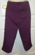 Bal Togs BT studio Capri pants Eggplant NM151 Large Adult side vent nice fabric 
