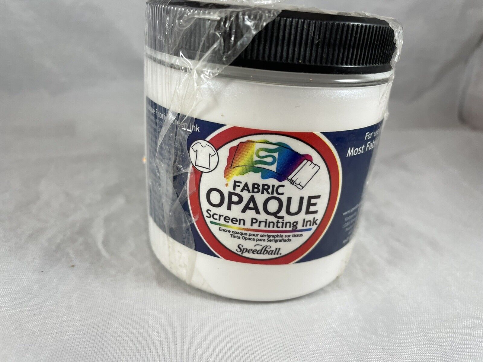 SPEEDBALL ART OPAQUE 4803 FABRIC SCREEN PRINTING INK PEARLY WHITE 8OZ
