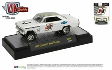 1967 CHEVROLET NOVA GASSER "HURST" WHITE & GOLD 1/64 DIECAST MODEL M2 31600-GS06