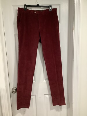 Germano City Corduroy Trousers Pants Mens 50 Marron Straight Leg Flat Front