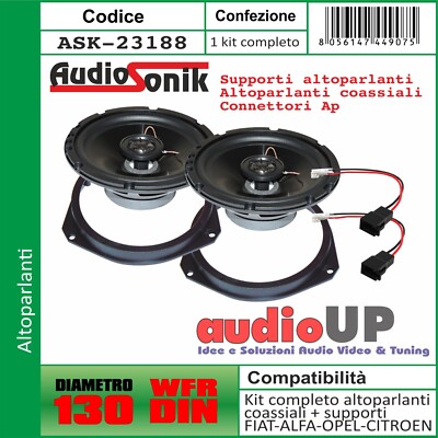Kit 6 Altoparanti Hertz Anteriori E Posteriori Adattatori Fiat Panda Dal 2012 114169130377 - Foto 7