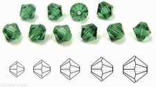 Czech Bicone Crystal Beads Turmaline green blue Rondelle Diamond