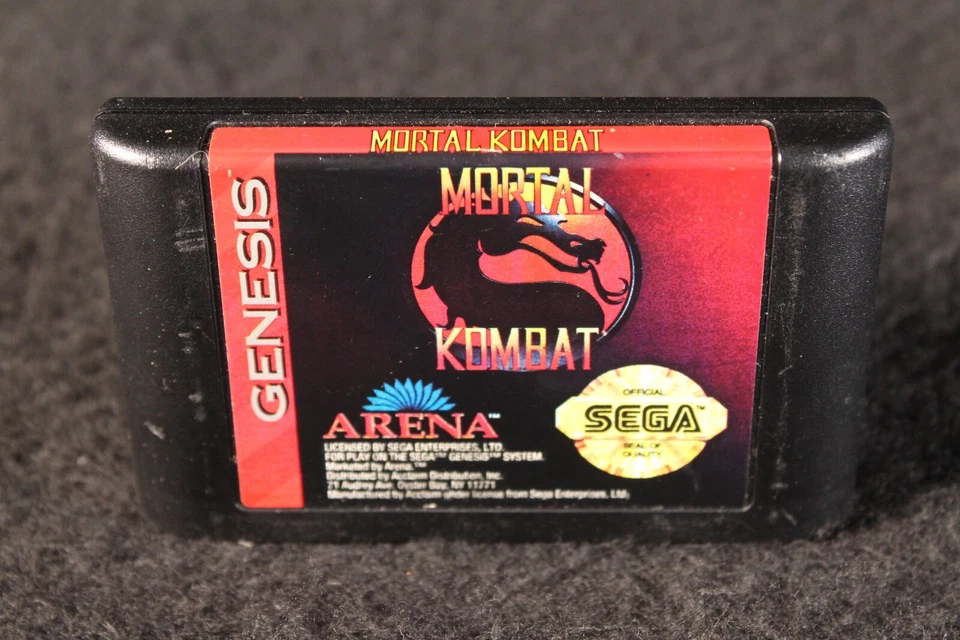 Sega Genesis Mortal Kombat vintage original video game loose cartridge rare 1993 - Image 4 of 4