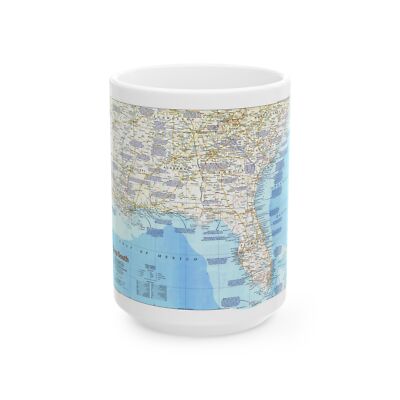 USA - Deep South 1 (1983) (Map) White Coffee Mug