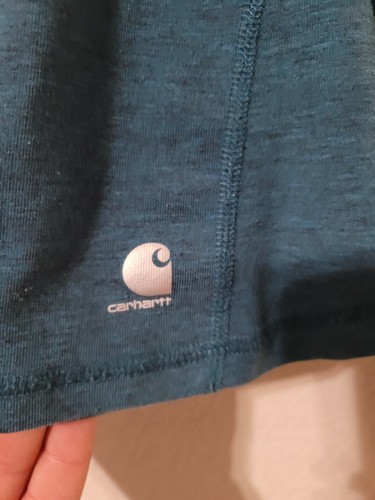 NWOT Carhartt Force Long Sleeve 1/4 Zip Youth 12-14 Large Blue Pullover L91 - Picture 3 of 5