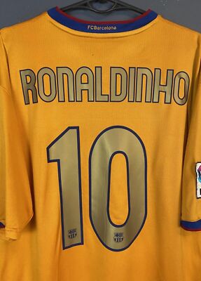 RONALDINHO #10 MENS FC BARCELONA 2006/2008 SOCCER FOOTBALL SHIRT