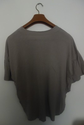 ALEXANDER YAMAGUCHI Sand Short Sleeve V Neck Oversized Side Slit T