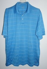 Champion Golf Blue Stripe Polo Shirt Mens Sz L Quick Dry Fabric