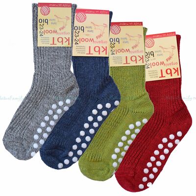 Hirsch Natur Stopper Socken Schurwolle kbT öko bio Wollsocken ABS Stoppersocken