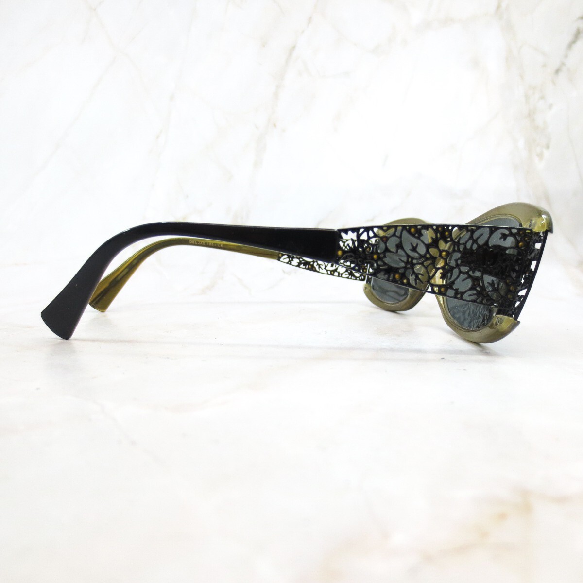 Jean Lafont Deluxe 103 Sunglass Eyeglass Frames Filigree Jean Lafont Deluxe 103 Sunglasses Frame Black Olive Green  main image 2