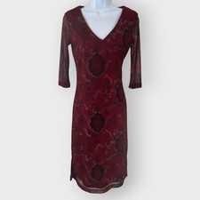 Vtg 90s Y2K La Belle Dress | M | Red Floral | USA | Dark Fairy Grunge Whimsigoth