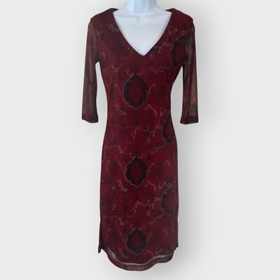 Vtg 90s Y2K La Belle Dress | M | Red Floral | USA | Dark Fairy Grunge Whimsigoth
