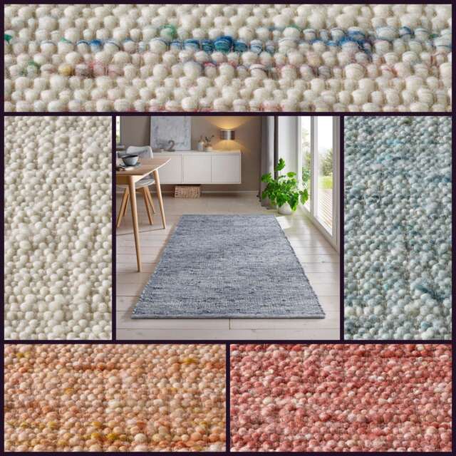 Handwoven carpet Malmoe modern woven carpet 100% virgin wool natural product-
